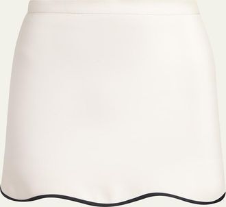 Valentino Garavani Piped Wave Hem Miniskirt
