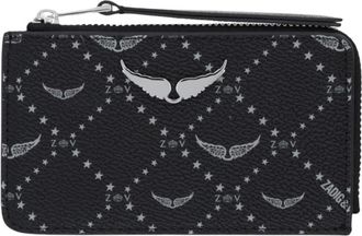 Zadig&Voltaire ZV Card Wallet - Dames - Portefeuilles - Zwart - ONE Size - Leer - Accessoires