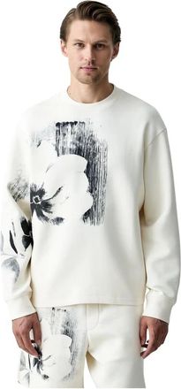 A|X Armani Exchange Hoodies & sweatvesten, Heren, Beige, L, Katoen, Crewneck Sweatshirt