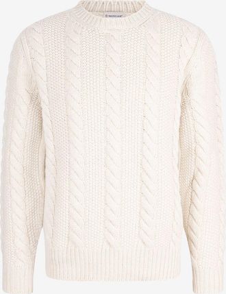 Moncler Rundhals-Zopfstrickpullover aus Wolle und Kaschmir