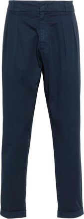 Dondup logo-plaque tapered chinos - men - Elastane/Cotton/Cotton - 32 - Blue