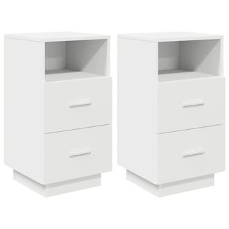 Berkfield Home Bedside Cabinets 2 pcs with 2 Drawers White 36x36x68 cm | Size: 36 x 36 x 68 cm
