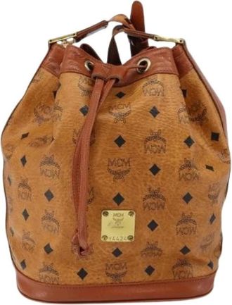 MCM Pre-owned Bucket Bags, female, Brown, Size: ONE SIZE Pre-owned Bucket Bag