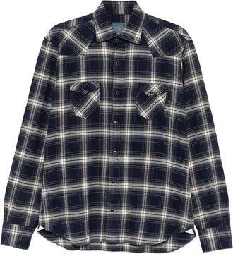 Barba Check-pattern Western-style Shirt
