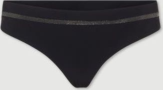 Brunello Cucinelli Techno jersey bikini bottoms with monili in Black at Nordstrom, Size 40 It