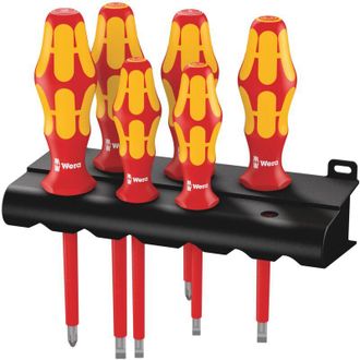 Wera 161 i/6 Supporto Assortimento di giravite Kraftform Plus serie 100 + supporto, 6 pezzi - Wera