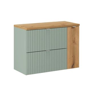 Petits Meubles Mueble bajo lavabo 80cm y madera paneles laminados verde
