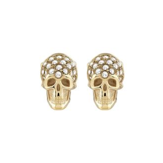 Philipp Plein Accessoires, Dames, Geel, ONE Size, Skull Detail Earrings