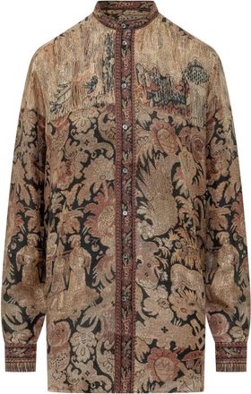 Pierre-Louis Mascia Aloe/S ML Shirt - Dames - Blouses - Bruin - M - Overhemden