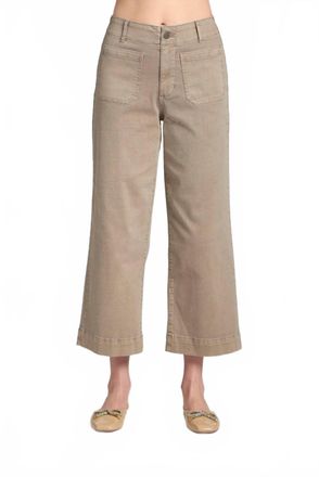 A.n.a Crop Wide Leg Patch Pocket Pant In Mocha