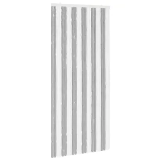 vidaXL Cortina De Insectos De Chenilla Gris Y Blanco 100 X 220 Cm Vidaxl