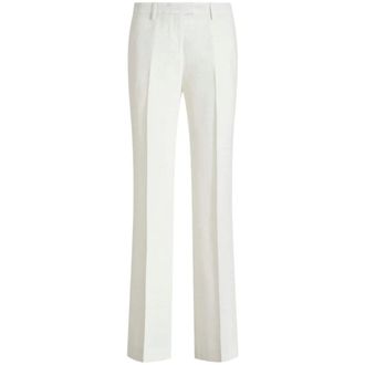 Etro Wide Trousers, female, White, XL, Natural Straight Leg Trousers