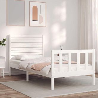 vidaXL Bed Frame without Mattress White 90x200 cm Solid Wood Pine vidaXL
