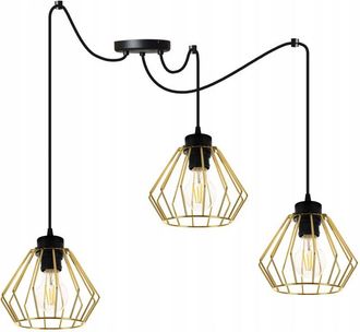 OEM L&aacute;mpara De Techo Colgante Ara&ntilde;a Dorada, Plaf&oacute;n De Alambre