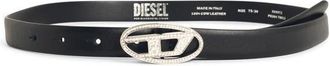 Diesel B-1Dr Strass 20 Black Leather Belt