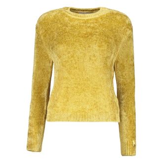 Herno Resort Pullover van Chenille Knit - Dames - Ronde hals truien - Geel - XS - Katoen - Truien & Vesten