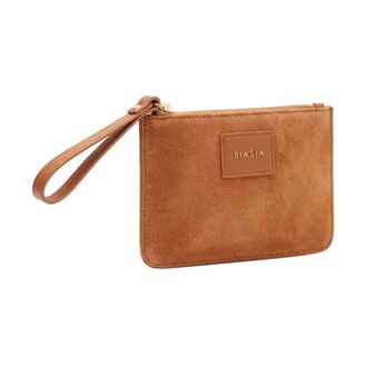 Francesco Biasia Clutches, female, Brown, Size: ONE SIZE Flat Suede Coin Purse