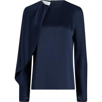 C&acirc;llas Milano Bliss Drape sleeve Blouse in Navy at Nordstrom, Size 4
