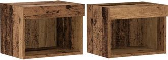 vidaXL Vidaxl - Gabinete de tv 2 pcs Madera vieja 40 x 30 x 30 cm