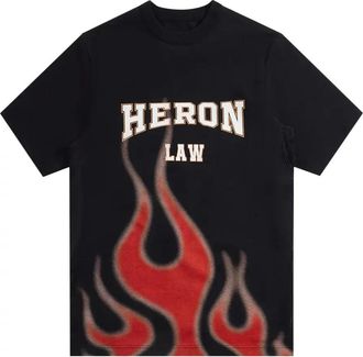 Heron Preston SS23 Heron Law Flames T-Shirt Black HMAA032S23JER0071025