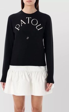 Patou jacquard knit long sleeve sweater