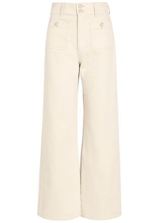 Veronica Beard Taylor Wide-leg Jeans - Ecru - 32 (W32 / UK14-16 / L)