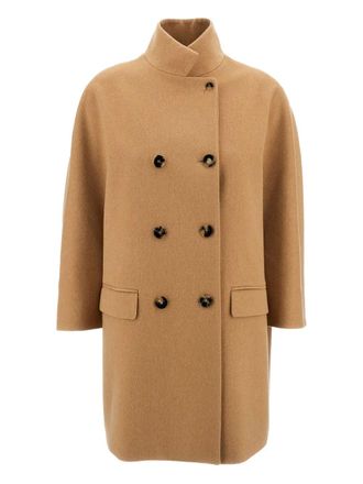 Alberto Biani double-breasted wool coat - women - Wool - 40 - Neutrals