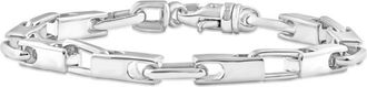 Pompeii3 Mens Polished Steel Oval Clasp 6mm Flexible Link 8.5 Bracelet