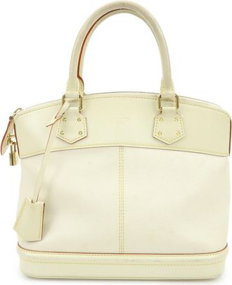 Louis Vuitton Suhali Lockit Leather White Leather Handbag (Pre-Owned)
