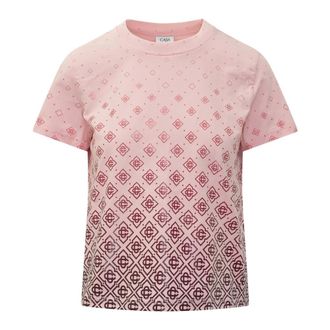 Casablanca T-Shirts, female, Multicolor, Size: XS Monogram Printed Tee