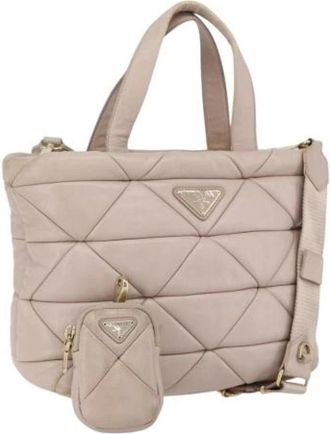 Prada Pre-owned Handbags, female, Pink, Size: ONE SIZE Pre-owned Leather Handbag