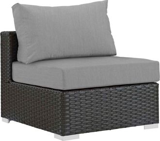Modway Outdoor Modway Sojourn Armless Outdoor Patio Wicker Rattan Sunbrella Sectional Set