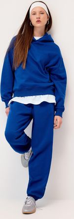 Twik Womens Solid cotton-fleece loose joggers