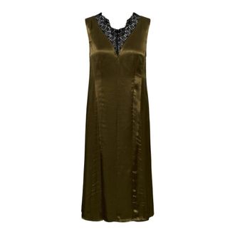 Soaked In Luxury Slirini Jurk - Dames - Jurken - Groen - Maat: M Satijn