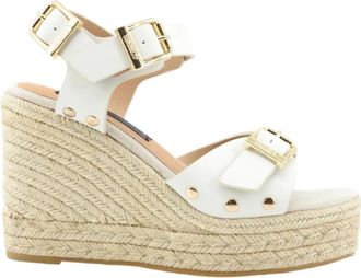 Colors Of California Sandalen met sleehak - Dames - Sleehakken - Wit - 39 EU - Leer - Schoenen