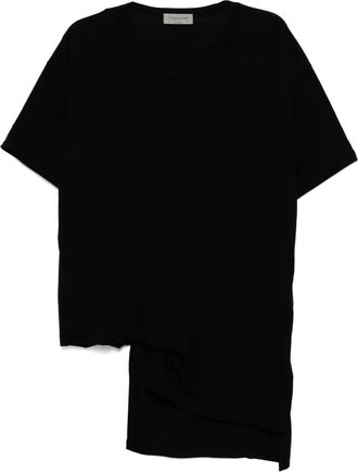 Yohji Yamamoto T-shirt asimmetrica - Nero