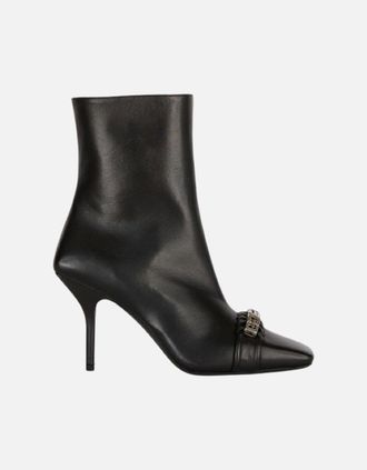 Givenchy Womens Givenchy G-Woven Design Black Ankle Boot Heels - Size: 3.5