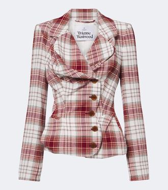 Vivienne Westwood Drunken tartan cr&ecirc;pe blazer