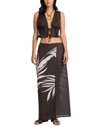 Onia Linen-Blend Tie Front Top