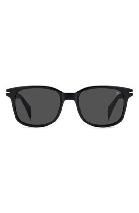 David Beckham 53mm Rectangular Sunglasses in Black Striped Brown/Grey Ar at Nordstrom