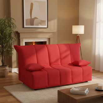 Dmora Sofa Cama Dabald, Sof&aacute; De 2 Plazas, 100% Made In Italy, Sof&aacute; De Sal&oacute;n Con Apertura Trolley, En Tela Acolchada, Con Almohadas Incluidas, Cm 125x90h85, 