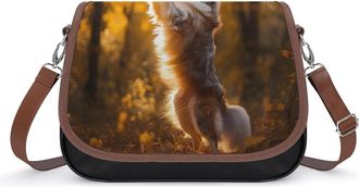 Generic Australian Shepherd Autumn Small Womens Crossbody Bags Shoulder Handbag with Adjustable Strap for Travel