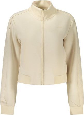 Guess Sweatshirt met lange mouwen - Dames - Vesten met rits - Beige - XL - Polyester - Hoodies & sweatvesten