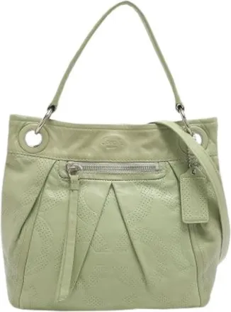Coach Pre-owned Shoulder Bags, female, Green, Size: ONE SIZE Pre-owned Leather Shoulder Bag
