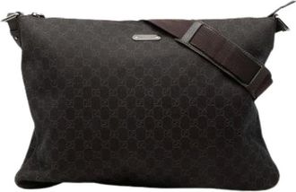 Gucci Pre-owned Cross Body Bags, female, Brown, Size: ONE SIZE Pre-owned Denim Crossbody Bag