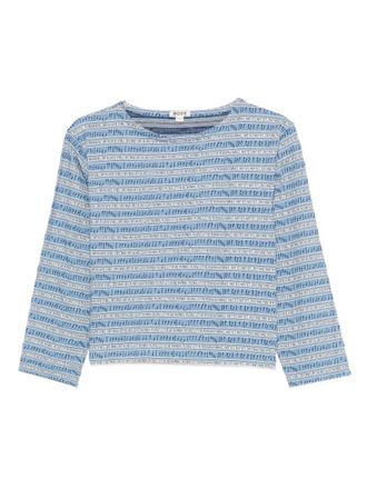 Bode boat-neck blouse - women - Cotton - L - Blue