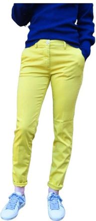 Mason's Straight Chino Broek - Dames - Slim Fit Broeken - Geel - 2XL - Katoen - Broeken