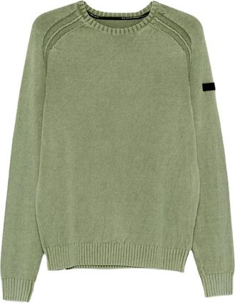 Roberto Ricci Design Ronde hals Raglan Knit - Heren - Ronde hals truien - Groen - L - Katoen - Truien & Vesten