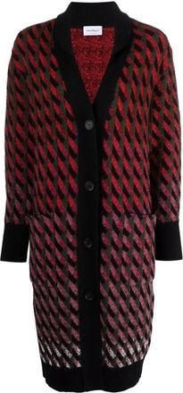 Ferragamo Rood Cardigan - Dames - Vesten - Veelkleurig - L - Wol - Truien & Vesten