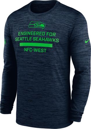 Nike Seattle Seahawks Sideline Team Issue Velocity Nike Mens Dri-FIT NFL Long-Sleeve T-Shirt in Blue | 02EQ41S78-QVX